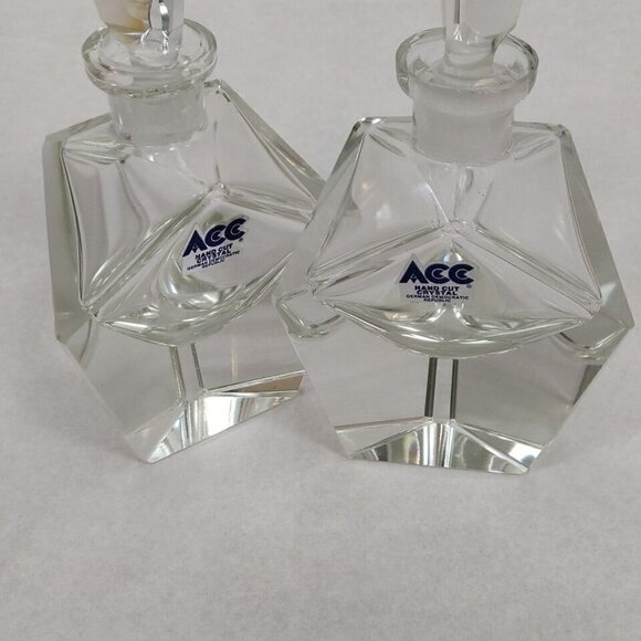 ACC Hand Cut Crystal Art Deco Perfume Bottles German Democratic Republic Vintage - Picture 3 of 13